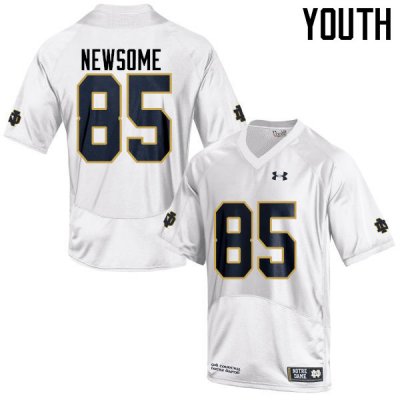 Notre Dame Fighting Irish Youth Tyler Newsome #85 White Under Armour Authentic Stitched College NCAA Football Jersey PDX0499SH